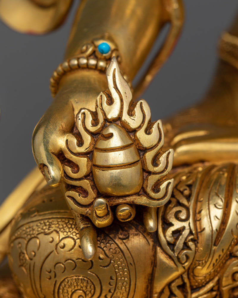 Sacred Ksitigarbha Bodhisattva Statue | 24K Gold Gilded Guardian of the Earth