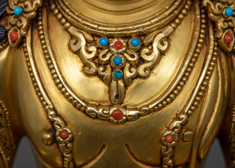 Sacred Ksitigarbha Bodhisattva Statue | 24K Gold Gilded Guardian of the Earth