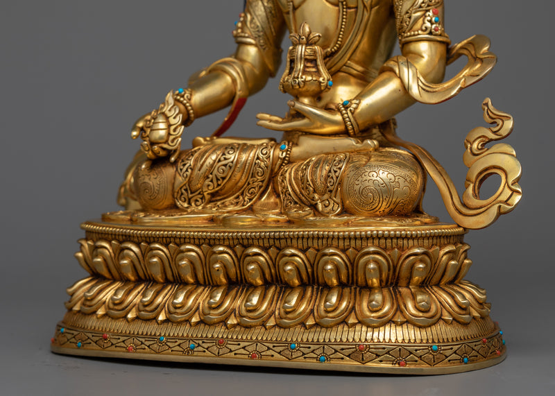 Sacred Ksitigarbha Bodhisattva Statue | 24K Gold Gilded Guardian of the Earth