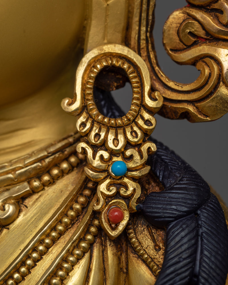 Sacred Ksitigarbha Bodhisattva Statue | 24K Gold Gilded Guardian of the Earth