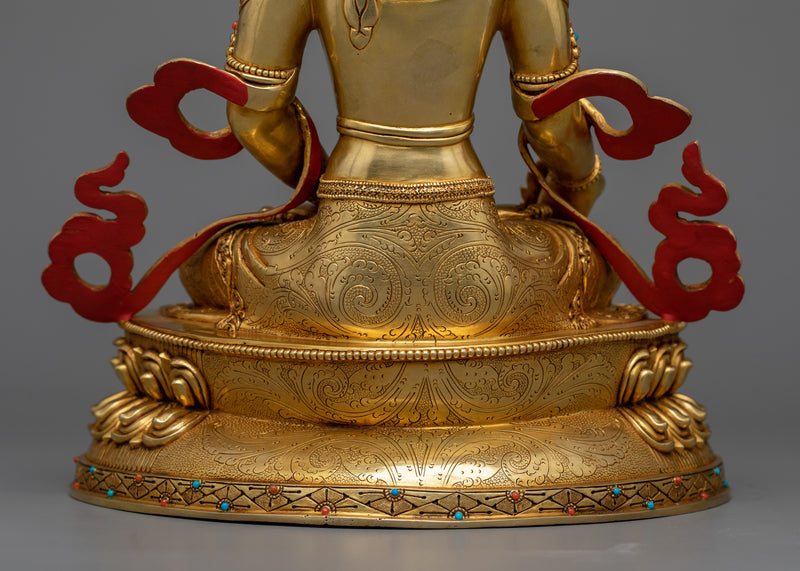 Sacred Ksitigarbha Bodhisattva Statue | 24K Gold Gilded Guardian of the Earth