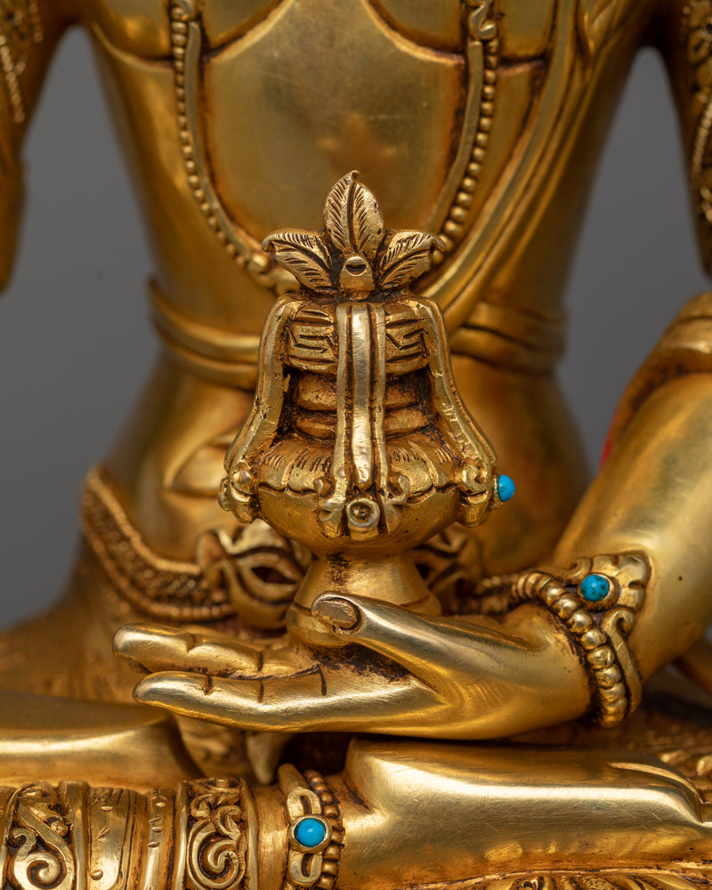 Sacred Ksitigarbha Bodhisattva Statue | 24K Gold Gilded Guardian of the Earth