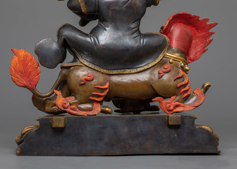 Dorje Legpa Dharma Protector | 24K Gold Gilded Guardian Sculpture