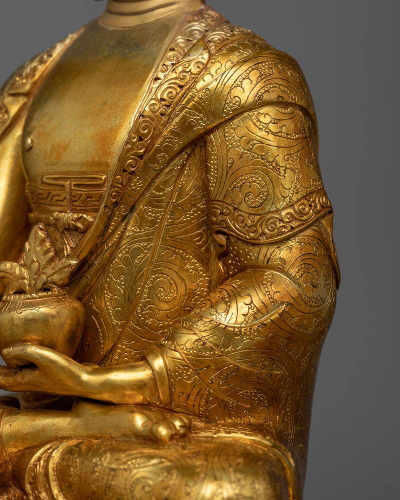 Buddha Menla: Divine Healer | 24K Gold Gilded Medicine Buddha Statue
