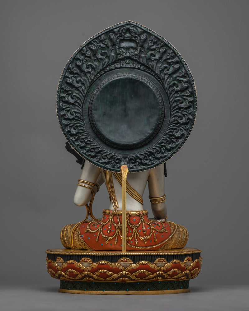 Bodhisattva White Tara Rupa | Traditionally Molded and Carved Bodhisattva Sculpture