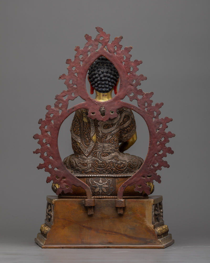 Divine Buddha Amitabha Sculpture on Lotus Throne | A Beacon of Infinite Light