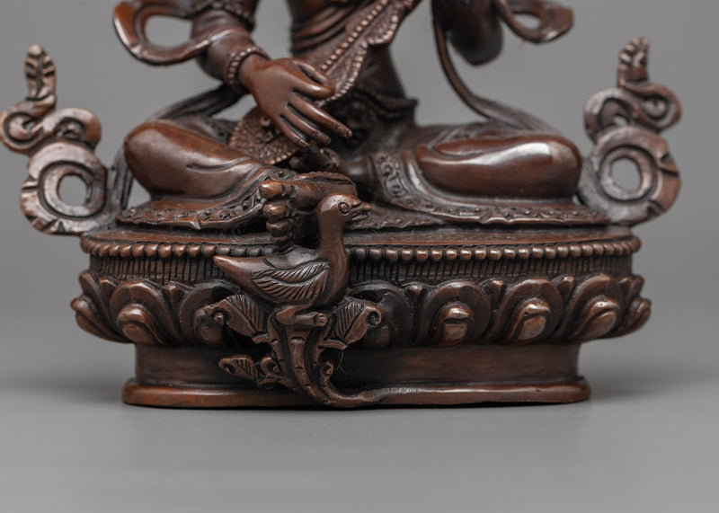 Devi Saraswati: Goddess of Wisdom and Arts | Oxidized Copper Statue