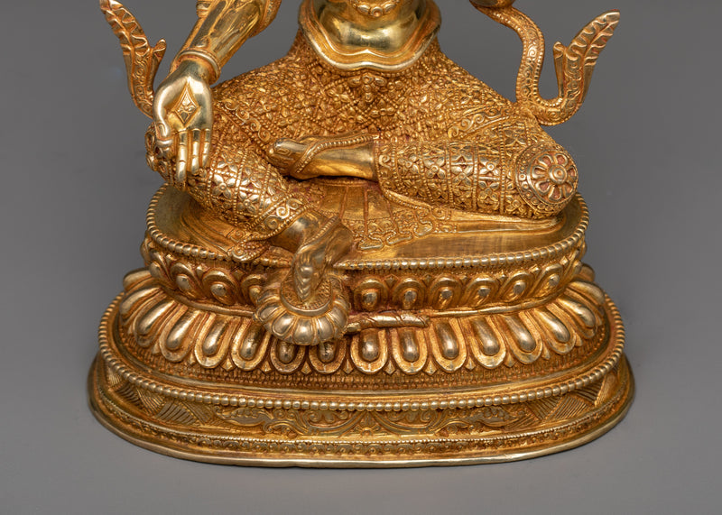 Green Tara: The Compassionate Liberator | 24K Gold Gilded Sculpture