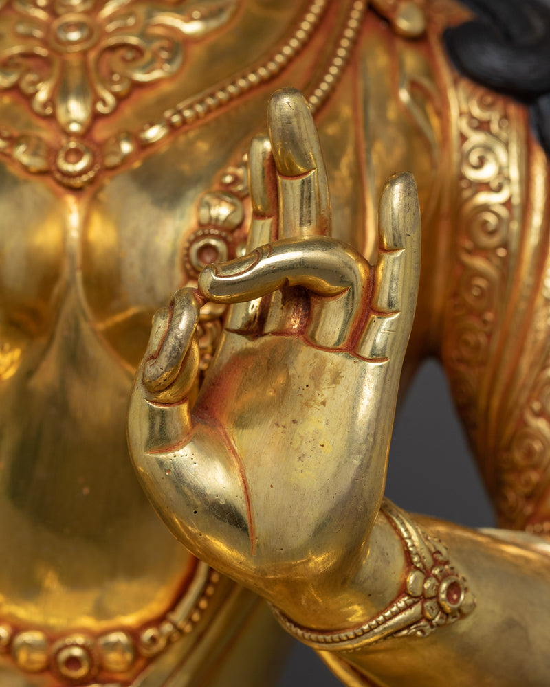 Shyama Tara: The Resplendent Green Tara | 24K Gold Gilded Statue