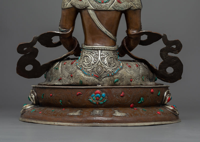 Bodhisattva Aparamita: The Essence of Transcendent Perfection | Silver Plated and Gemstone Statue