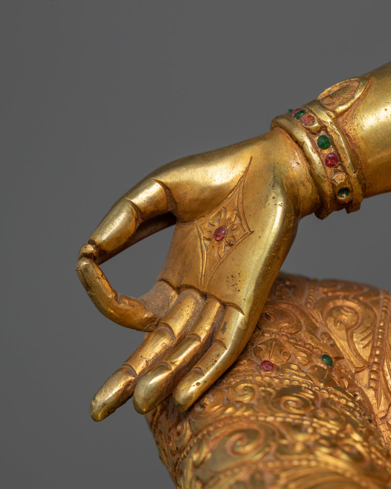 Green Tara: The Compassionate Savior | 24K Gold Gilded Sculpture