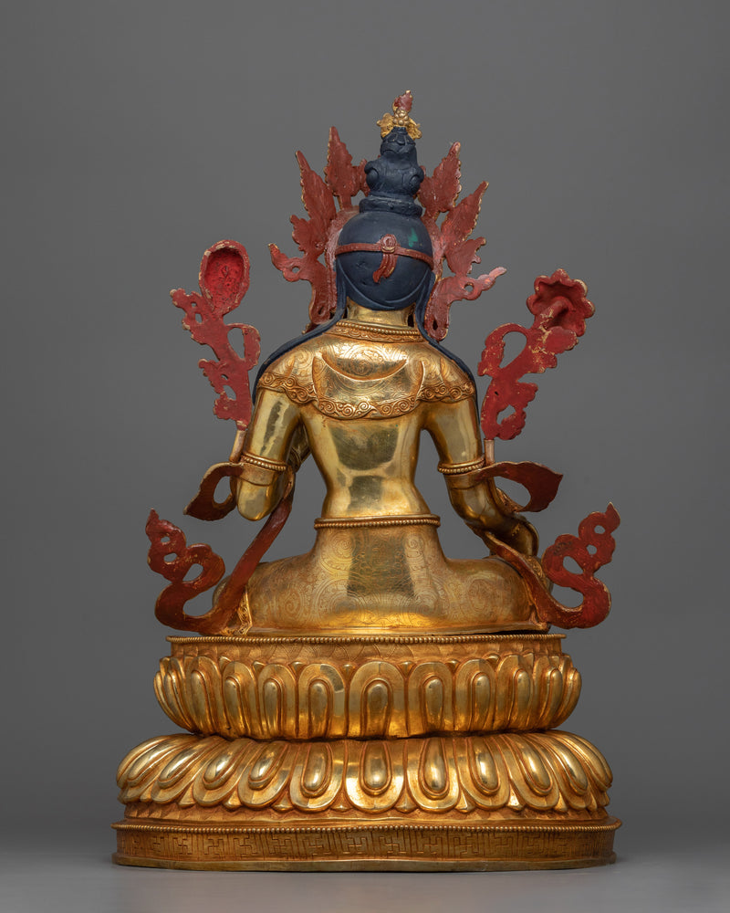 Green Tara: Embodiment of Active Compassion | Traditionally 24K Gold Gilded Statue