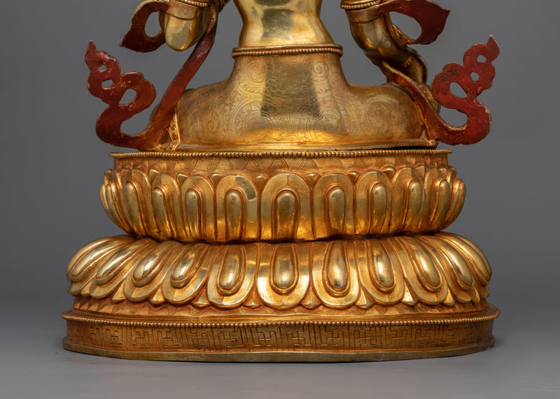 Green Tara: Embodiment of Active Compassion | Traditionally 24K Gold Gilded Statue