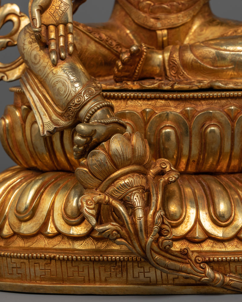 Green Tara: Embodiment of Active Compassion | Traditionally 24K Gold Gilded Statue