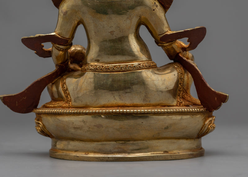 Dzambhala-Kubera: God of Wealth and Prosperity | 24K Gold Gilded Sculpture