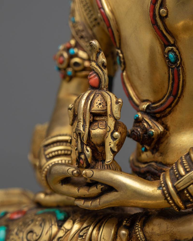 Amitayus: The Bodhisattva of Longevity | 24K Gold Gilded Statue