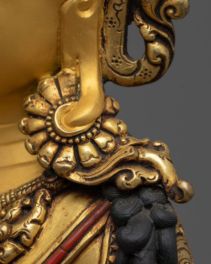 Vajrasattva: The Bodhisattva of Purification | 24K Gold Gilded Statue and Carved Stones