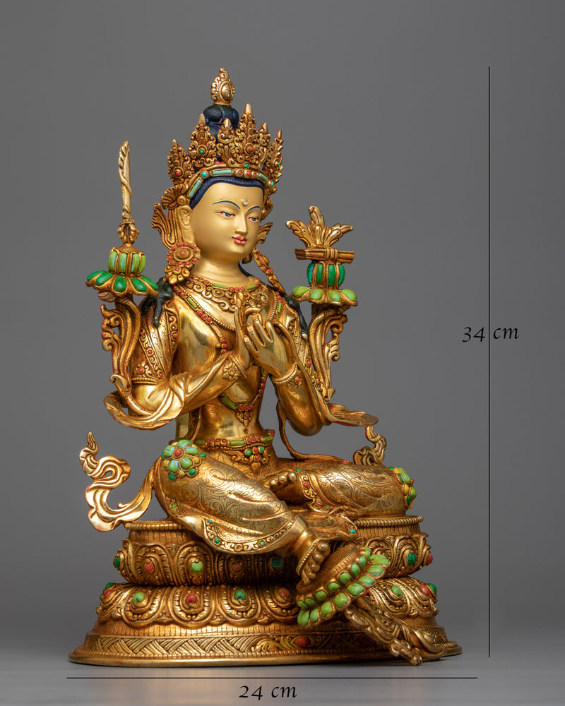 bodhisattva-manjushri-gilt-statue