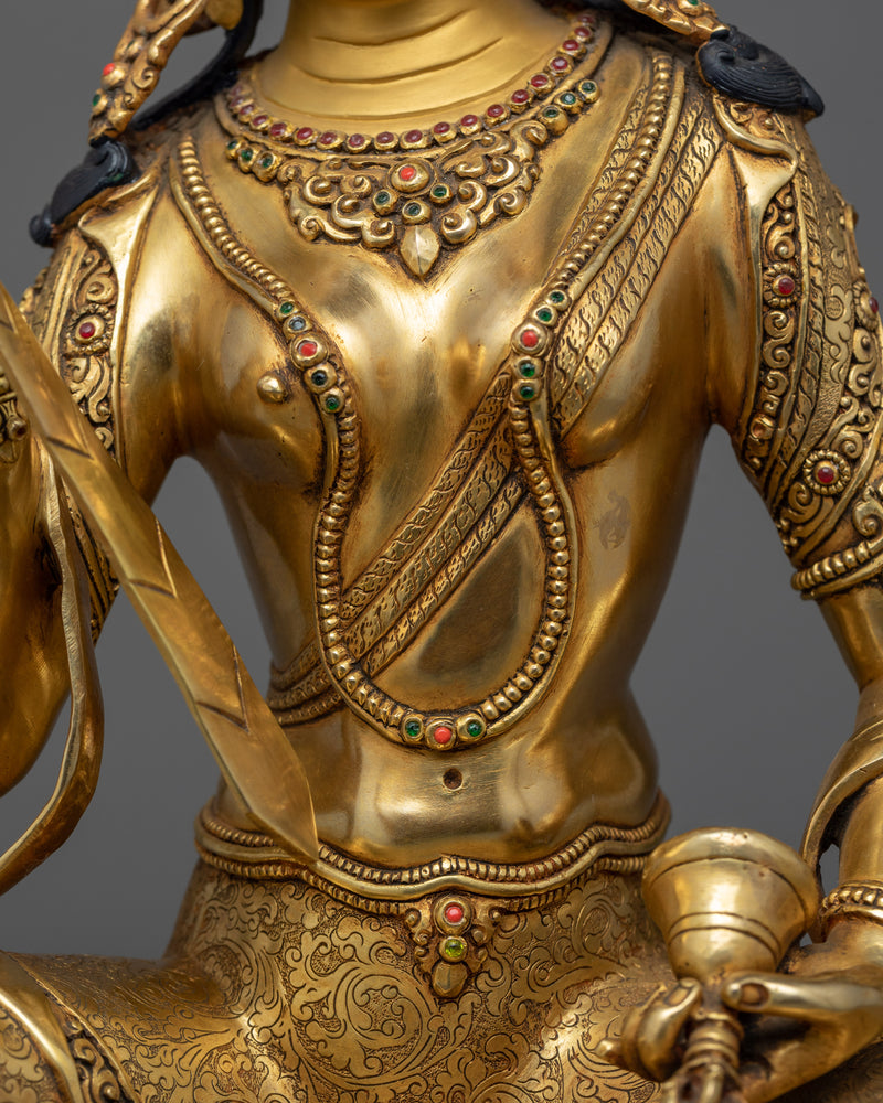 Seated Machig Labdrön Statue | The Enlightened Dakini - 24K Gold Gilded Statue