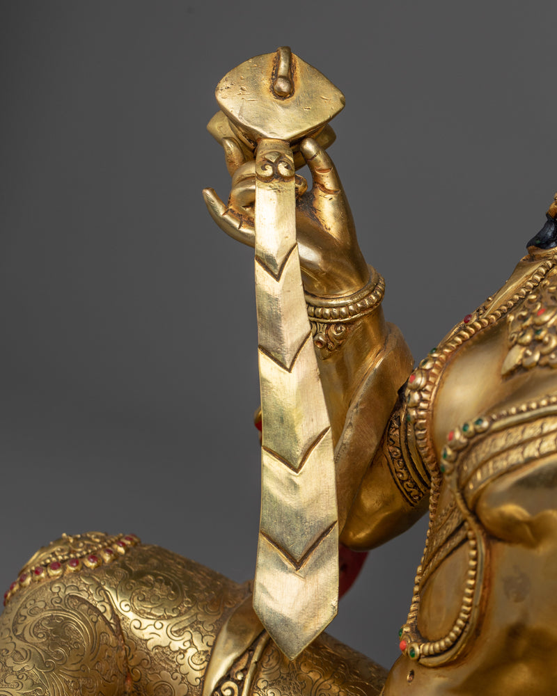 Seated Machig Labdrön Statue | The Enlightened Dakini - 24K Gold Gilded Statue