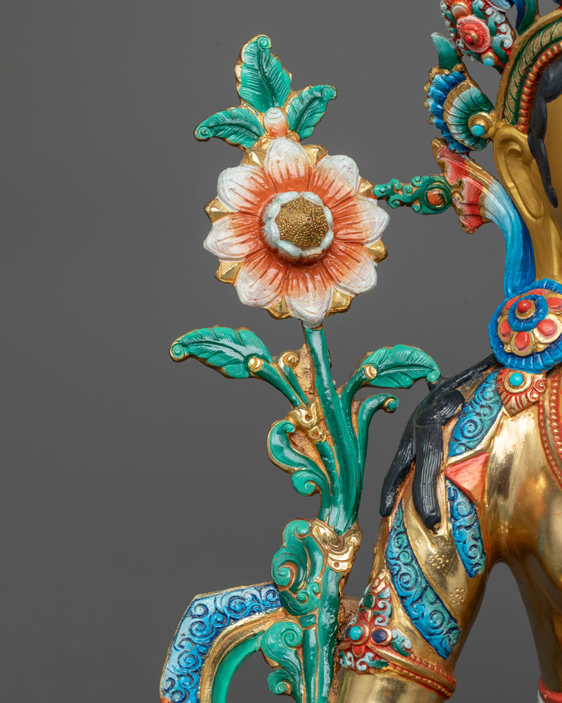 Attractive Green Tara Sculpture | The Compassionate Protector