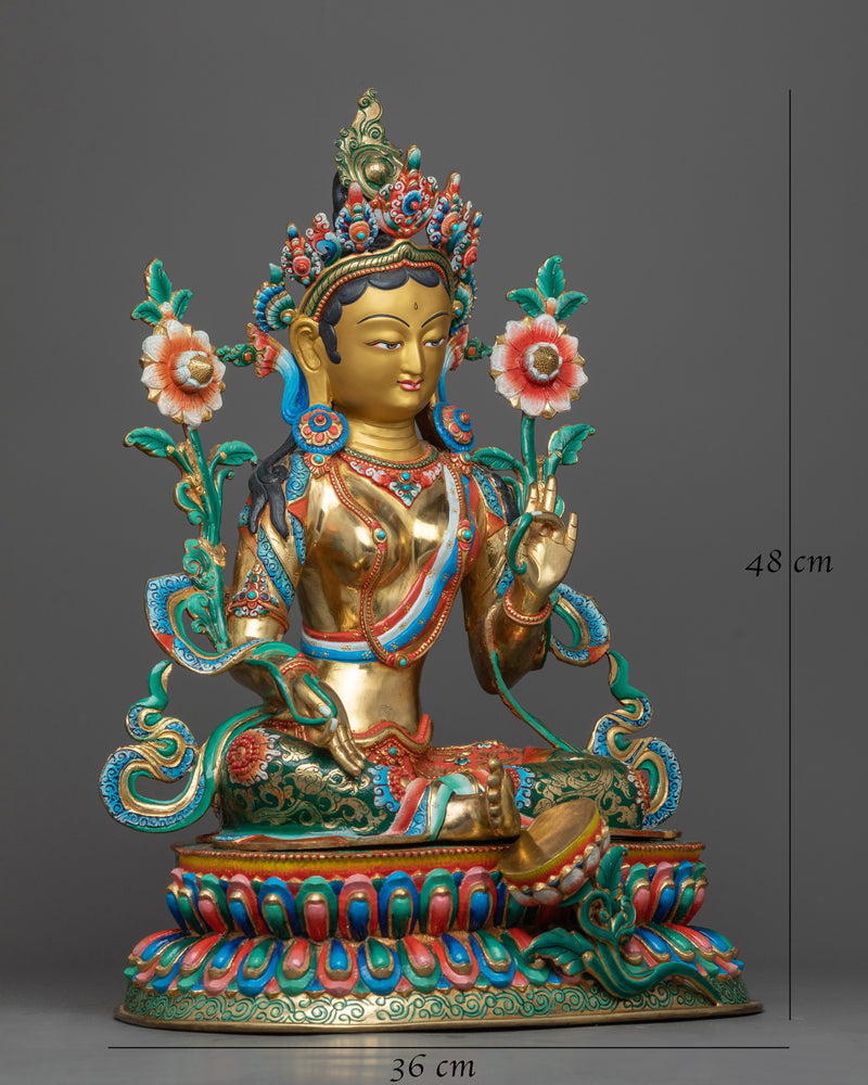 attractive-green-tara-sculpture