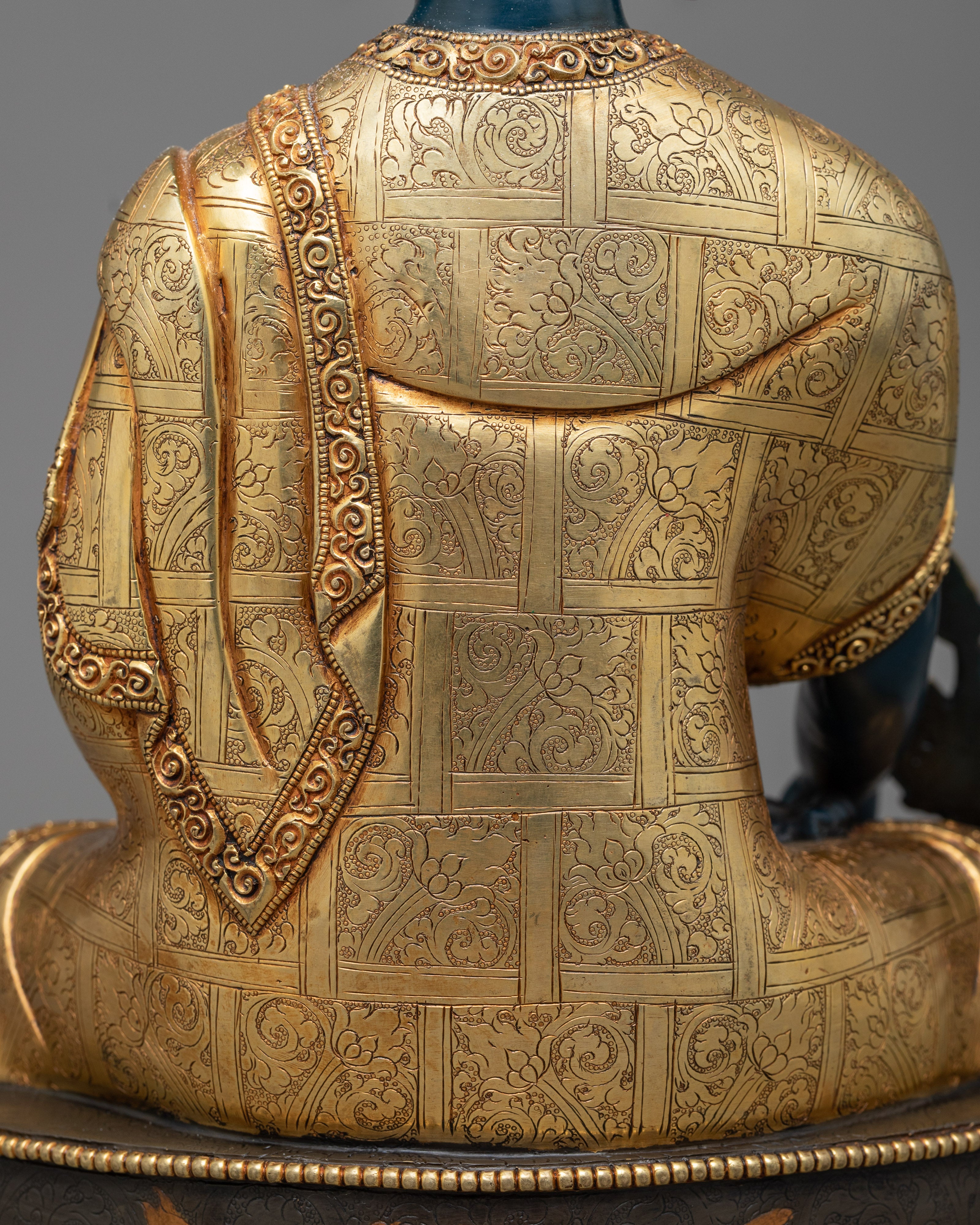 Blue Medicine Buddha: The Healing Master | Exquisite Bhaisajyaguru on Throne Statue