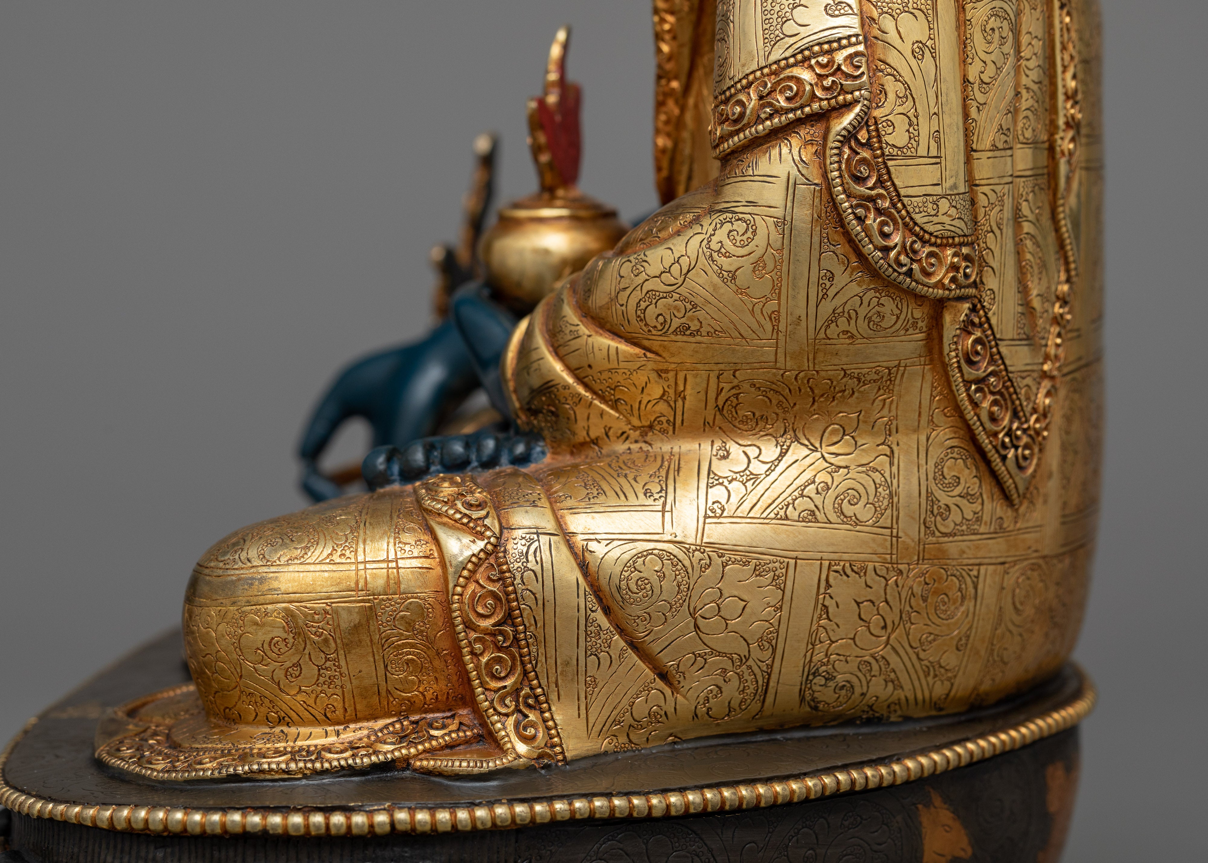 Blue Medicine Buddha: The Healing Master | Exquisite Bhaisajyaguru on Throne Statue