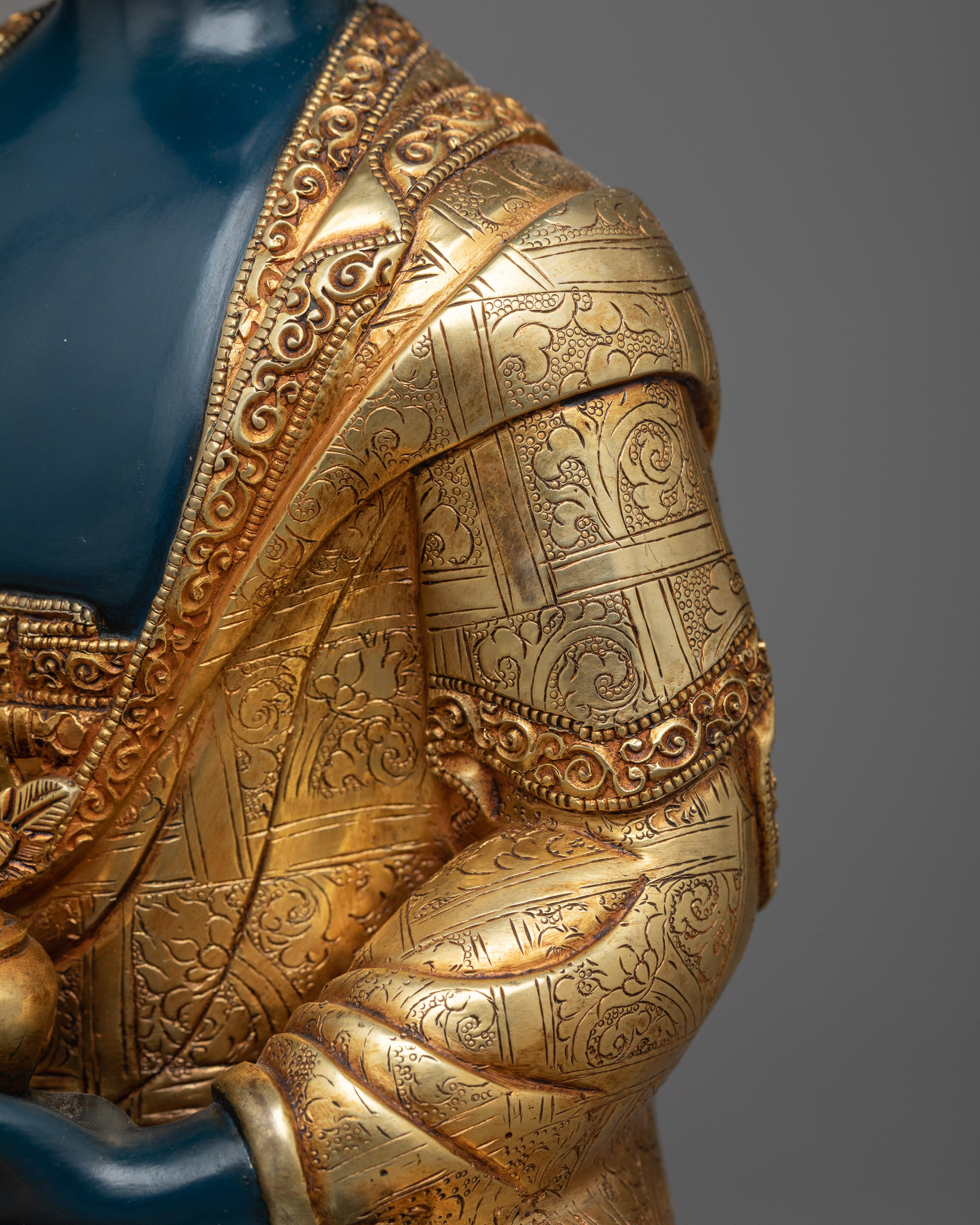 Blue Medicine Buddha: The Healing Master | Exquisite Bhaisajyaguru on Throne Statue