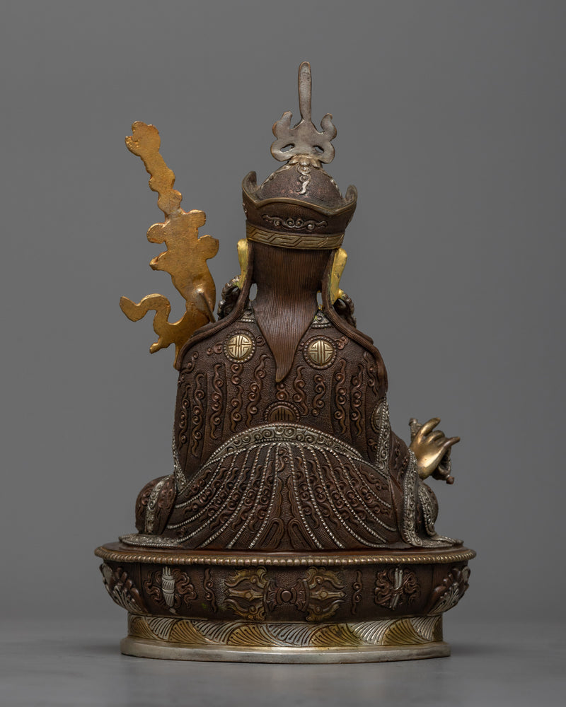 Lotus-Born Guru Rinpoche Sculpture | The Precious Master - Oxidized Sculpture