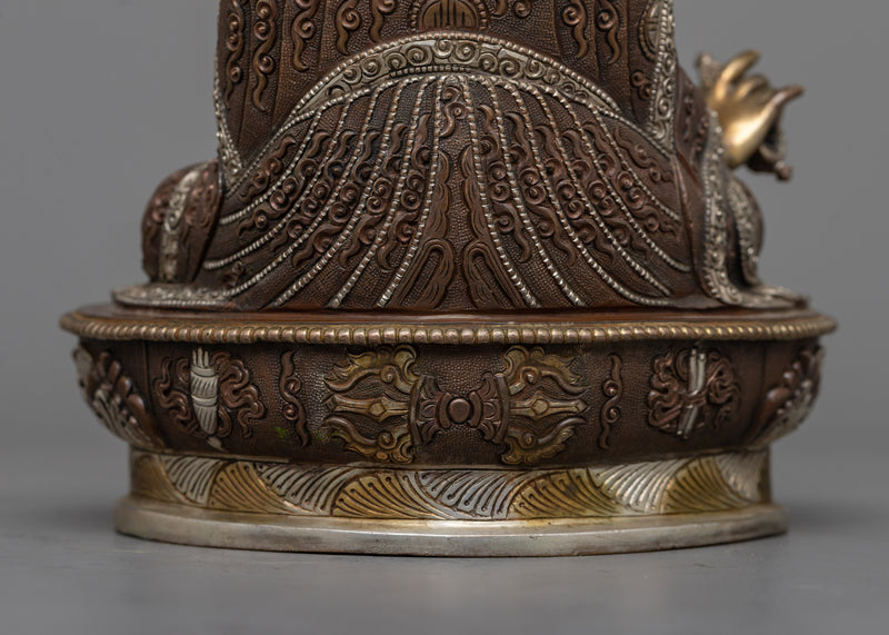 Lotus-Born Guru Rinpoche Sculpture | The Precious Master - Oxidized Sculpture