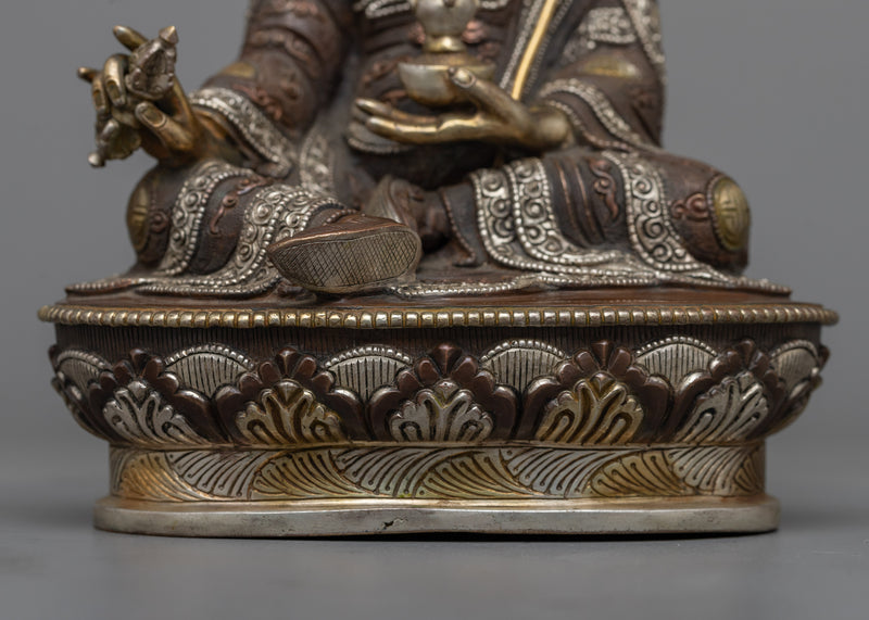 Lotus-Born Guru Rinpoche Sculpture | The Precious Master - Oxidized Sculpture