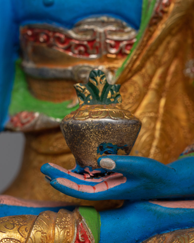 Medicine Buddha Colored Sculpture | The Healer of Body and Mind