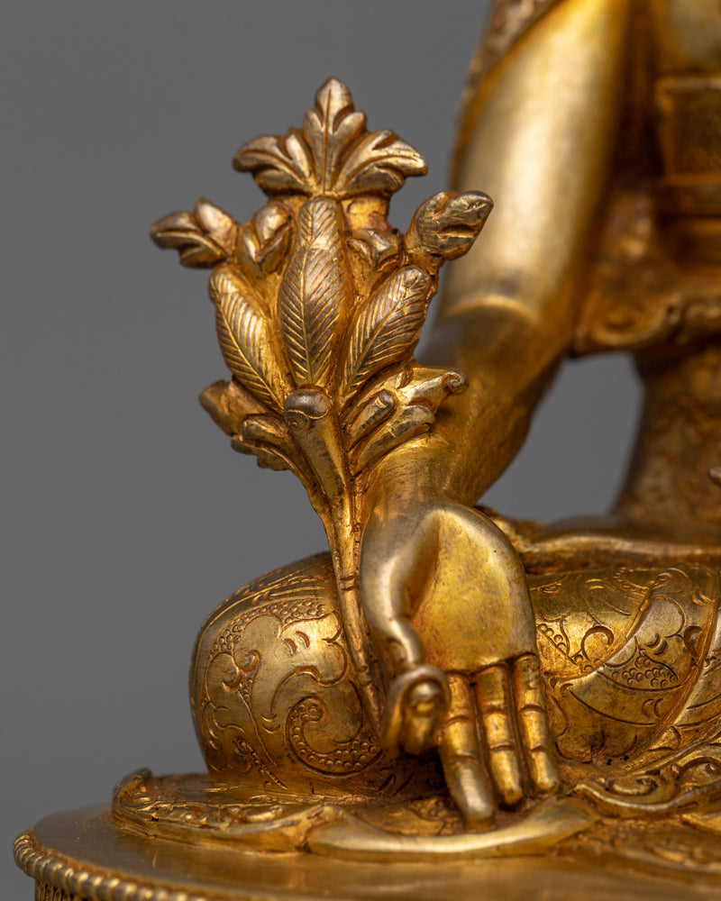 Sangay Menla Copper Sculpture | 24K Gold Electroplated Sculpture