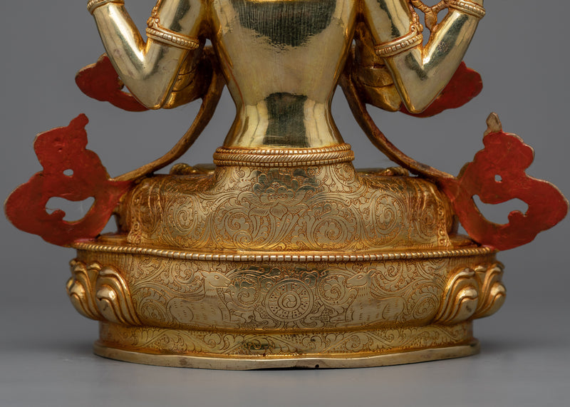 Chenrezig: The Bodhisattva of Compassion | 24K Gold Gilded Statue