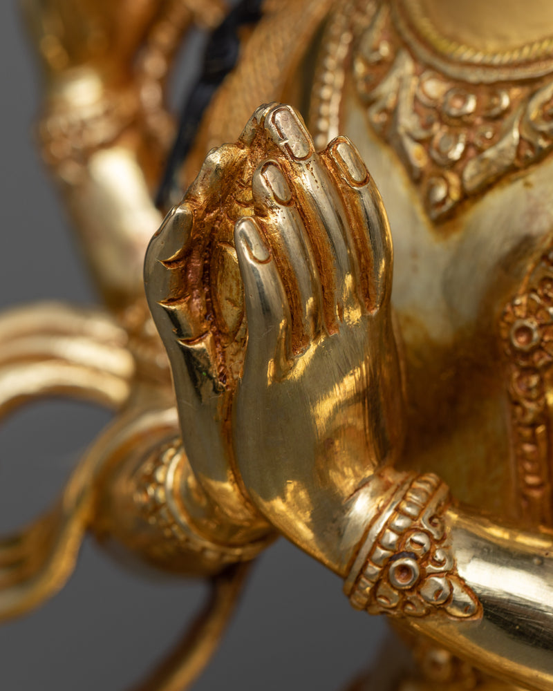 Chenrezig: The Bodhisattva of Compassion | 24K Gold Gilded Statue