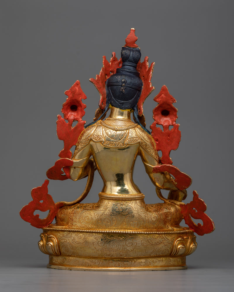 Green Tara Gilt Copper Sculpture | The Swift Liberator
