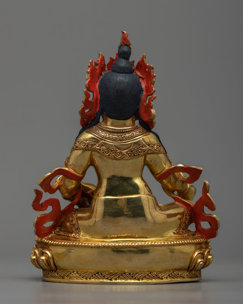 Wealth Deity Jambhala Sculpture | Exquisite Triple-Layered Gold Gilded