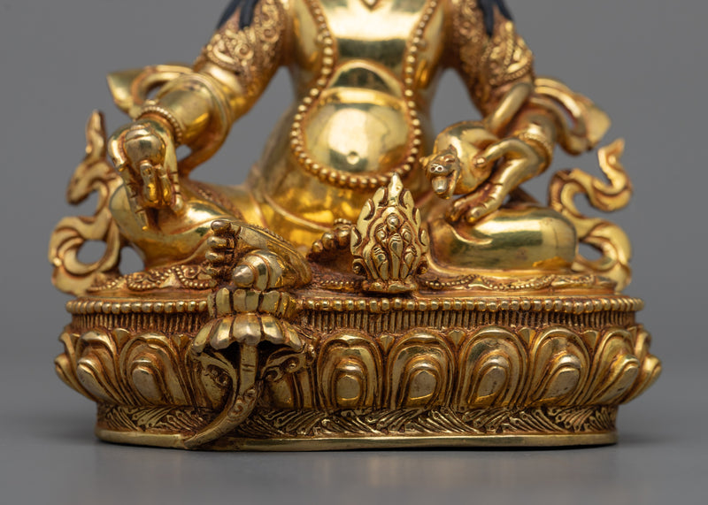Wealth Deity Jambhala Sculpture | Exquisite Triple-Layered Gold Gilded
