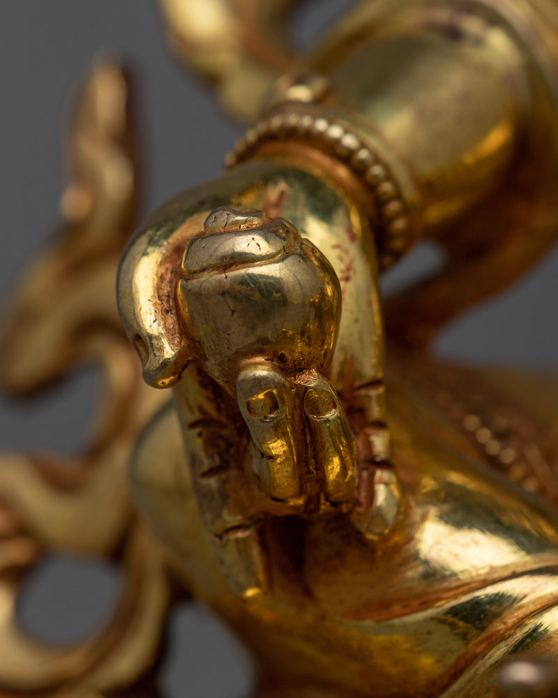 Wealth Deity Jambhala Sculpture | Exquisite Triple-Layered Gold Gilded
