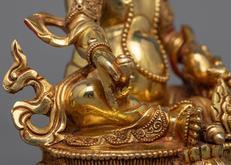 Wealth Deity Jambhala Sculpture | Exquisite Triple-Layered Gold Gilded