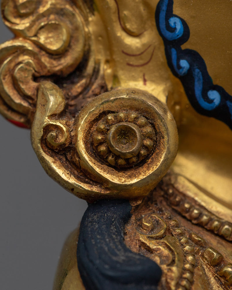 Wealth Deity Jambhala Sculpture | Exquisite Triple-Layered Gold Gilded