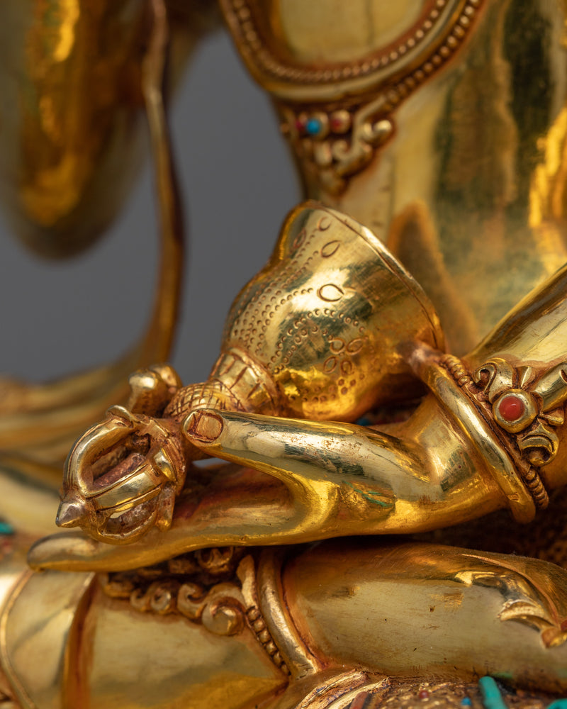 Exquisite Triple-Layered Gold Gilded Vajrasatto Statue | A Masterpiece of Spiritual Art