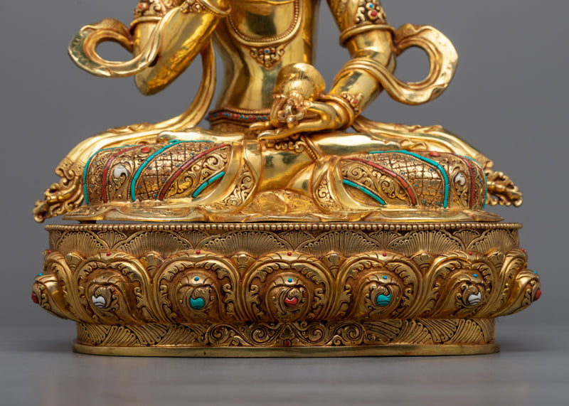 Exquisite Triple-Layered Gold Gilded Vajrasatto Statue | A Masterpiece of Spiritual Art