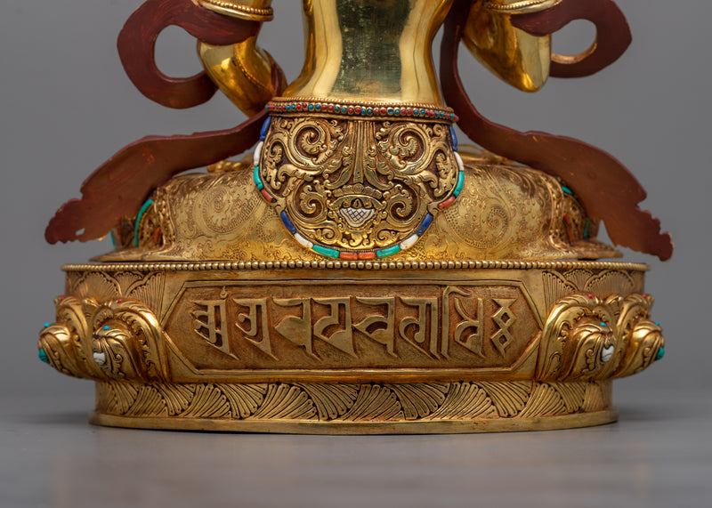 Exquisite Triple-Layered Gold Gilded Vajrasatto Statue | A Masterpiece of Spiritual Art