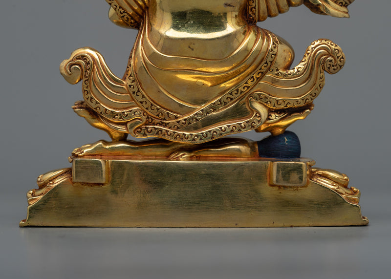 Divine Bernagchen Mahakala Sculpture | Triple-Layered 24K Gold Gilded Protector
