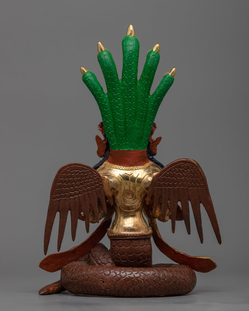 Elegant Nag Kanya 24K Gold Gilded Sculpture | Serpentine Guardian of Treasure