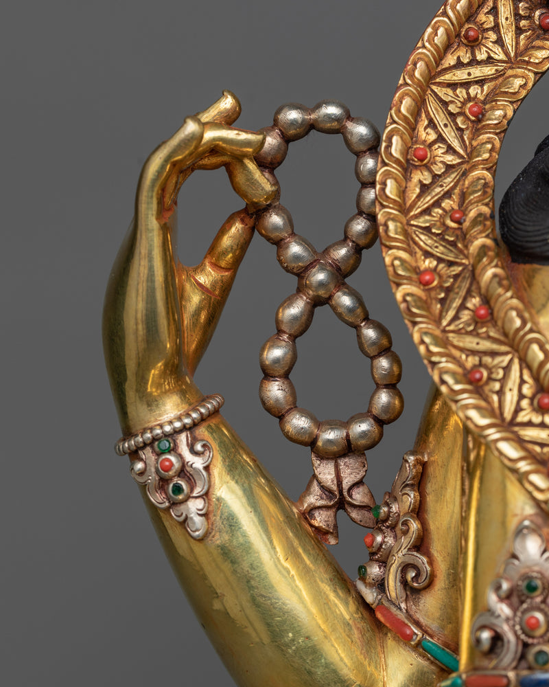 4-Armed Bodhisattva Chenrezig | Triple-Layered Gold Coated Splendor