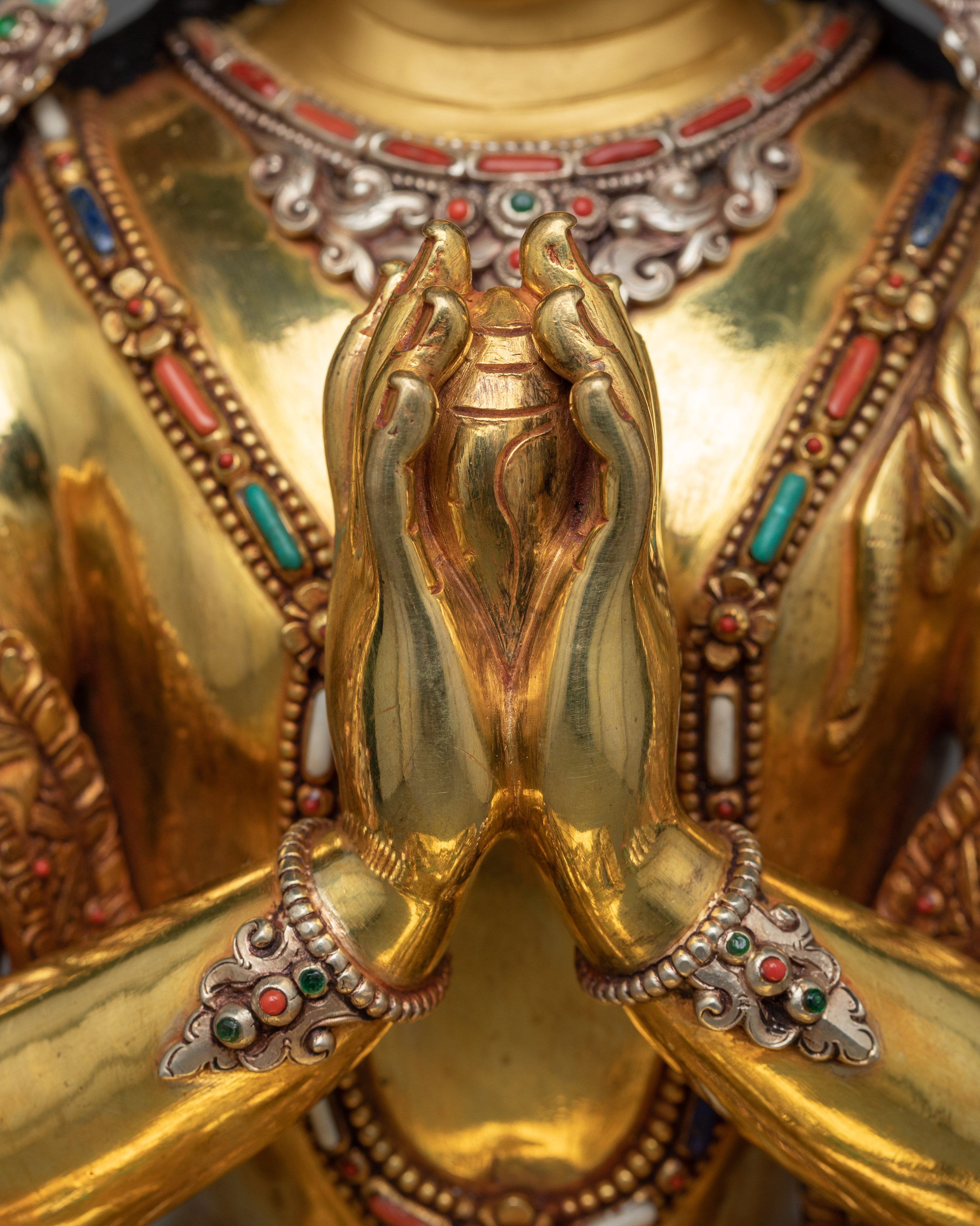 4-Armed Bodhisattva Chenrezig | Triple-Layered Gold Coated Splendor