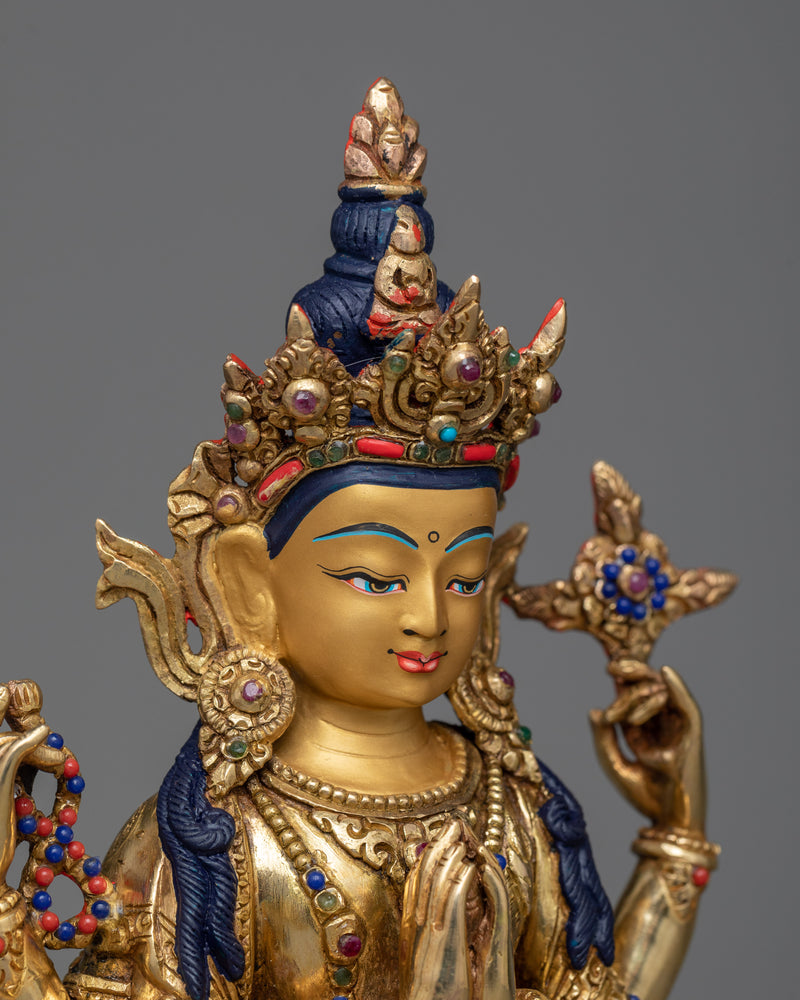 Radiant 4-Armed Chenrezik Bodhisattva | Compassion in Every Touch